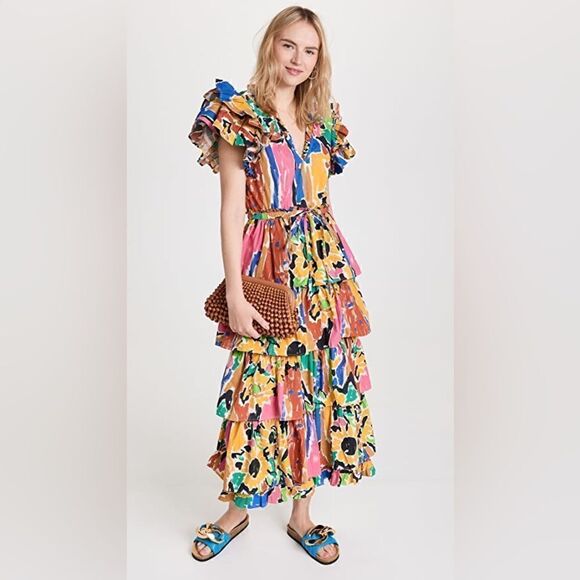 Love The Label
V Neck Ruffle Maxi Dress with Belt - Picture 6 of 8